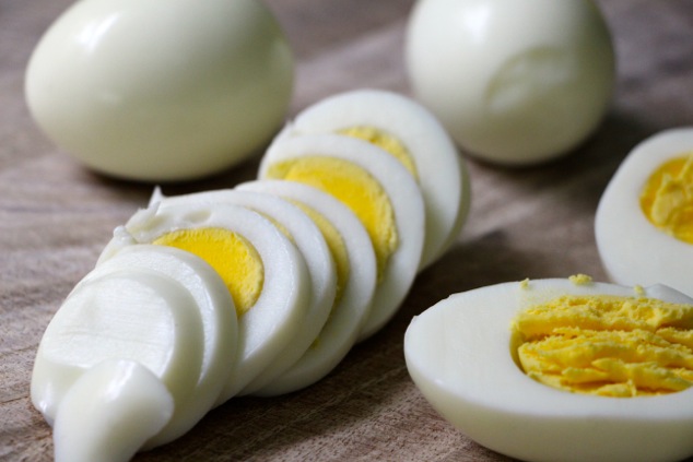 sliced hard boiled egg