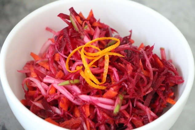 beet slaw served up close