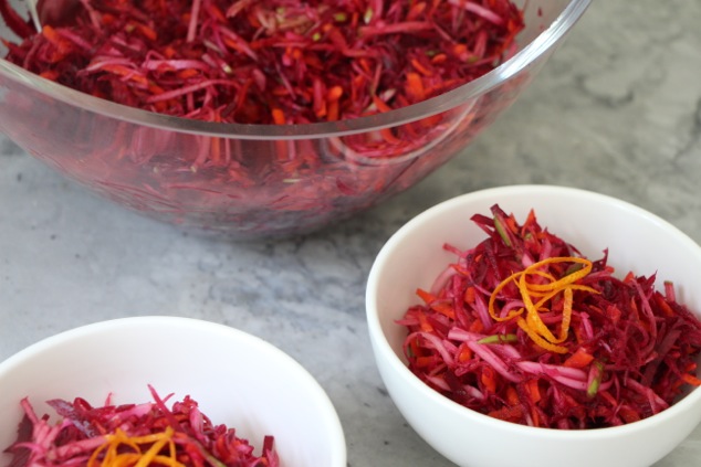 serving beet slaw