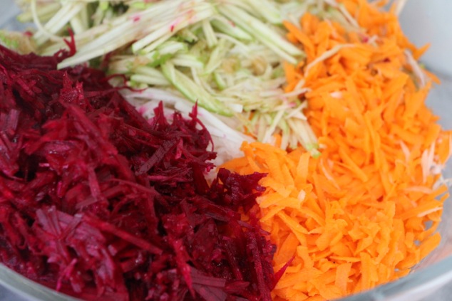 sliced slaw in bowl