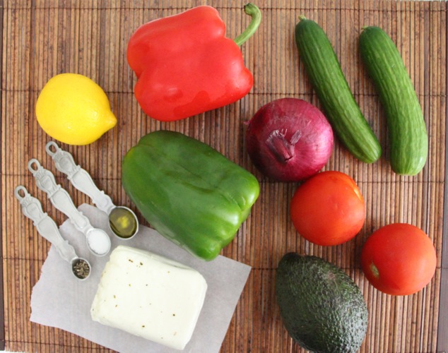 Halloumi salad ingredients