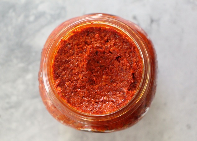 Harissa in a glass jar