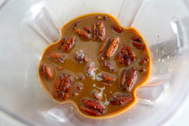 adding caramelized pecans