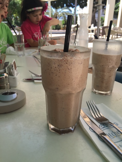 coffee pecan granita in Israel