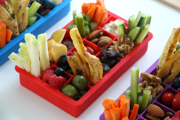 colorful ice cube snack trays