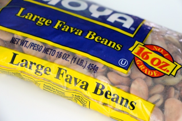 dry fava beans in a bag