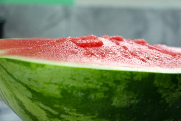 half a watermelon close up