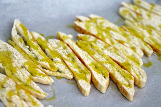 pita sticks with olive oil