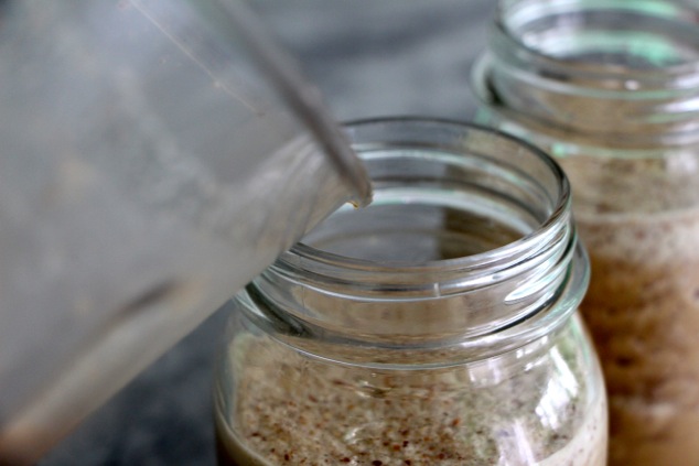 pouring granita to cups