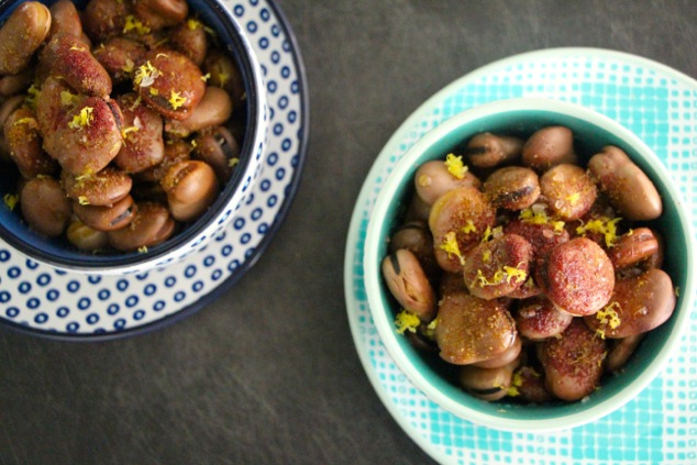 two bowls of fava beans