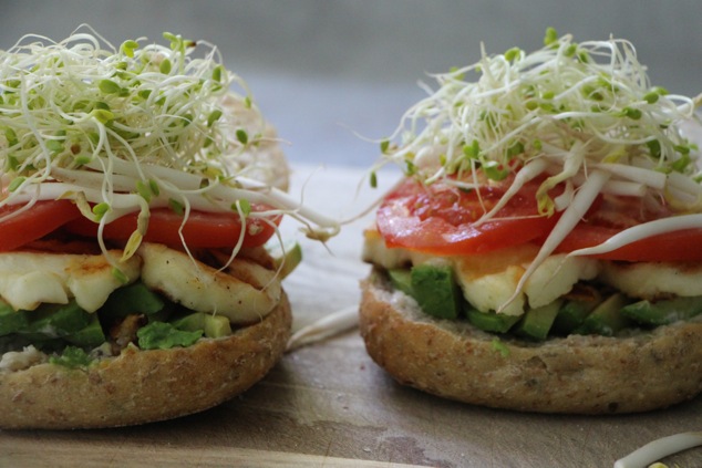 two halloumi sandwiches