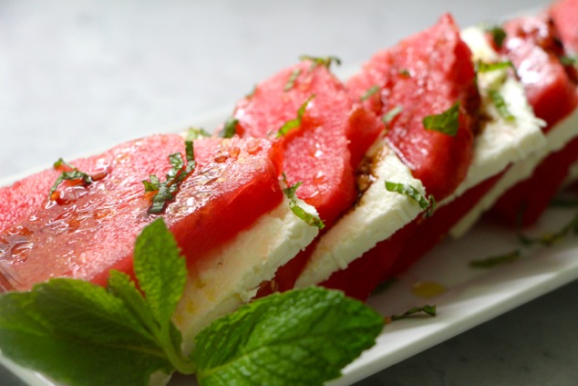 watermelon feta from the side