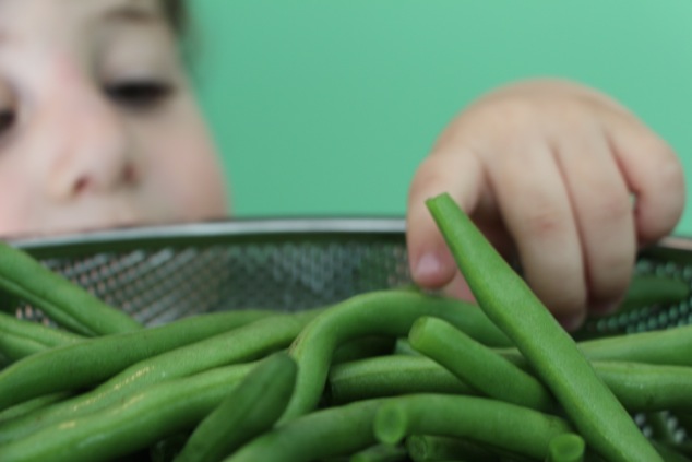 touching green beans