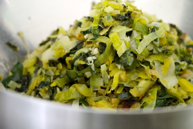 leek mixture in a bowl