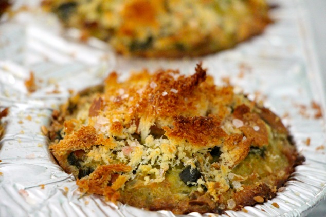 leek quiches baked up close