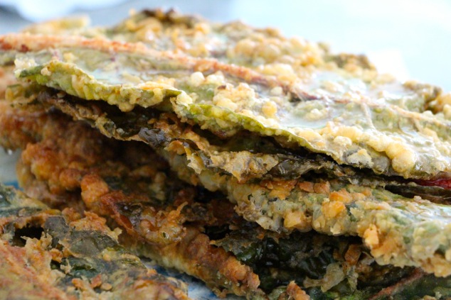 a pile of fried crispy swiss chard