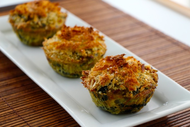 leek quiches on a serving dish