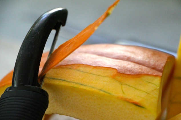 peeling pumpkin
