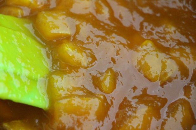 pumpkin jam thickening up close