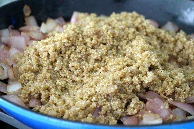 adding cooked quinoa