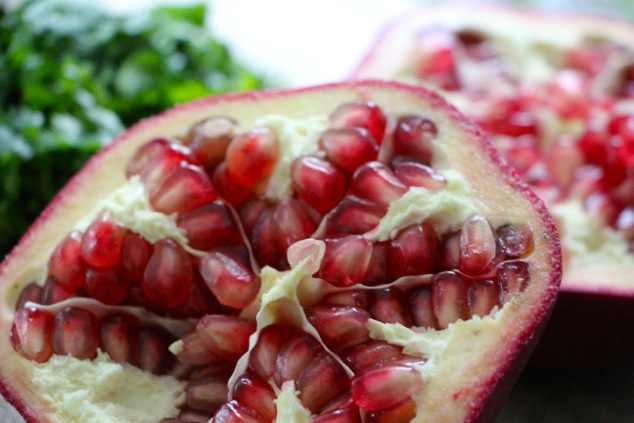 pomegranate cut in half