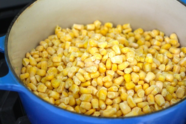 adding-frozen-corn-to-pot