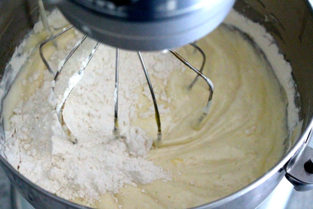 mixing-flour-into-batter