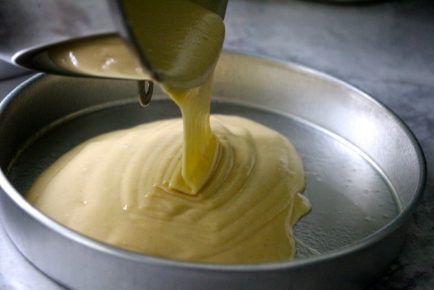 pouring-cake-batter-into-pan