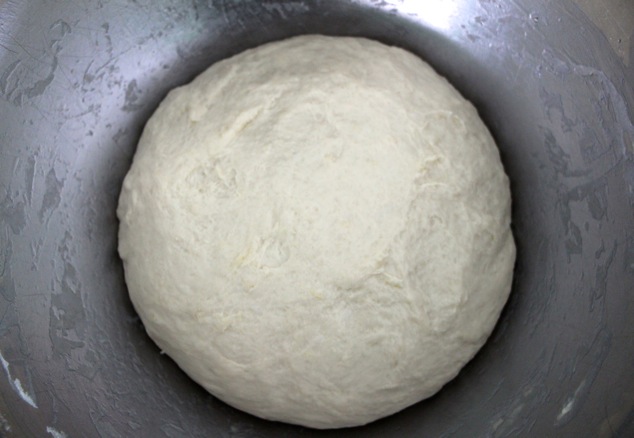 a ball of dough in the bowl