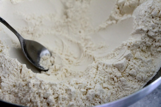 creating a crater in the flour