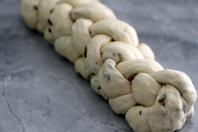 challah dough braided
