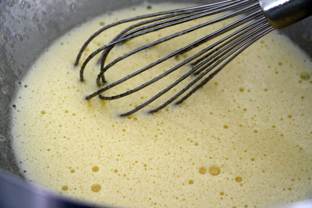 eggs and sugar mixture whisked