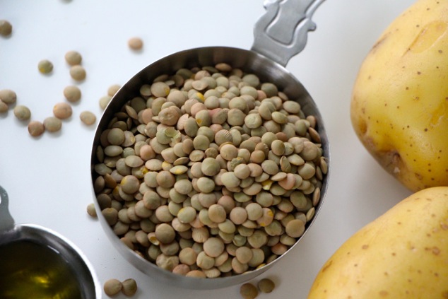 lentils in a measuring cup