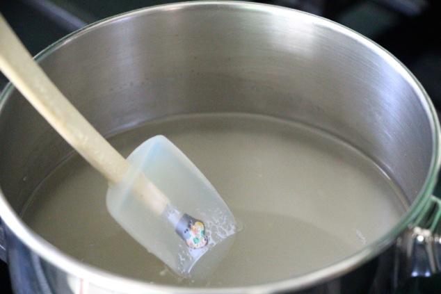 making syrup in a saucepan