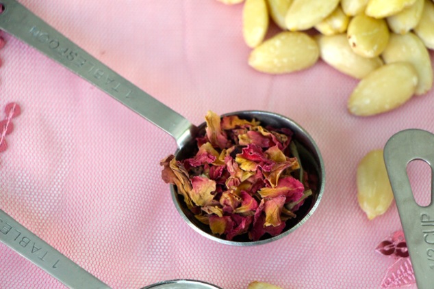 rose petals in a measuring