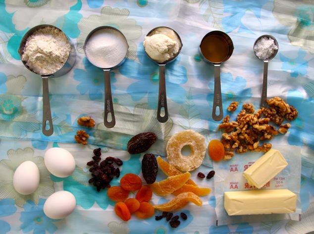 Dried Fruit Cake ingredients