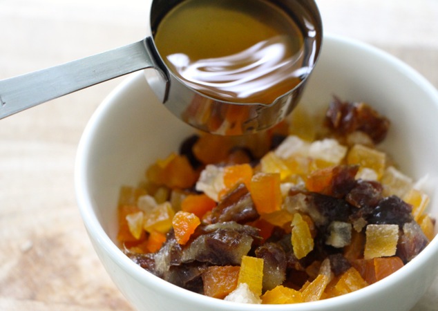 adding brandy to dried fruits