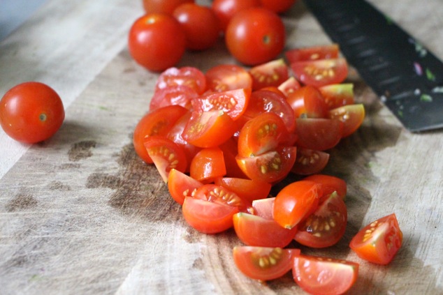 cutting cherry tomatoes