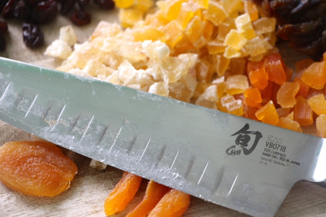 dried fruits cut into cubes