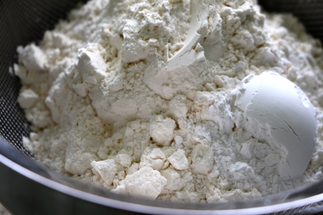 sifting flour and baking powder