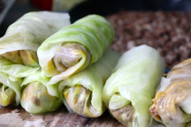 stuffed cabbage leaves rolled