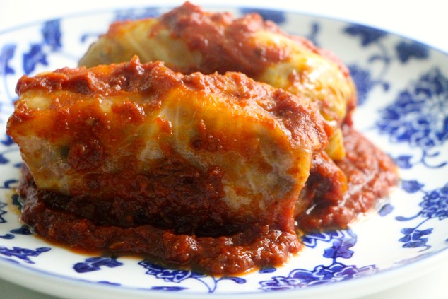 stuffed cabbage on a plate