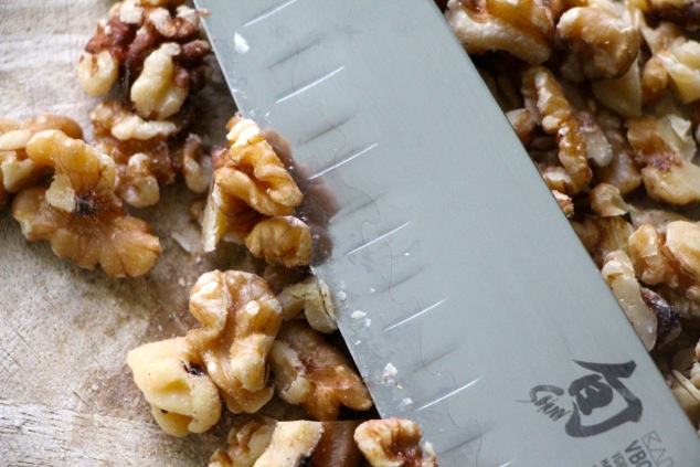 walnuts and a knife up close