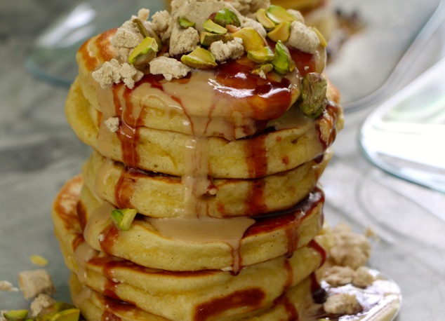 Israeli pancakes served