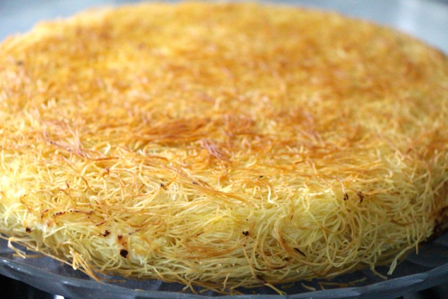 Knafeh cooked up close