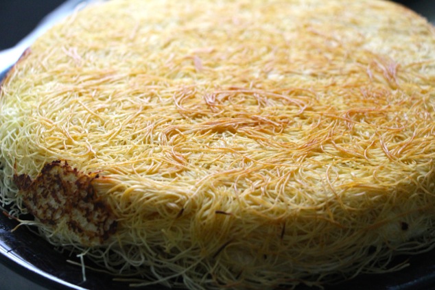 Knafeh one side up close
