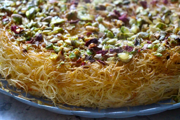 Knafeh ready up close