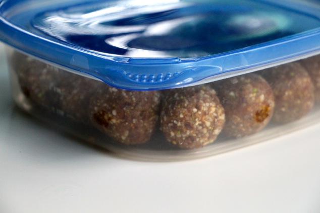 Tunisian Charoset balls in a sealed container