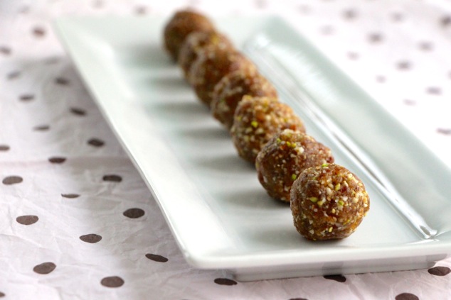 Tunisian Charoset balls on a serving dish