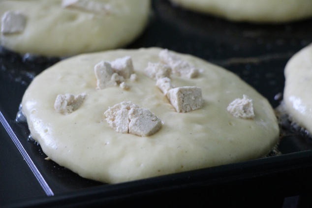 adding Halva crumbs